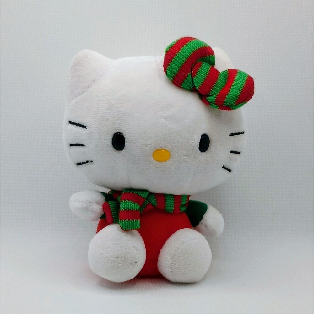Hello Kitty Christmas Plush Ty Sanrio 6” Stuffed Animal Toy 2012 Cat Bow Holiday